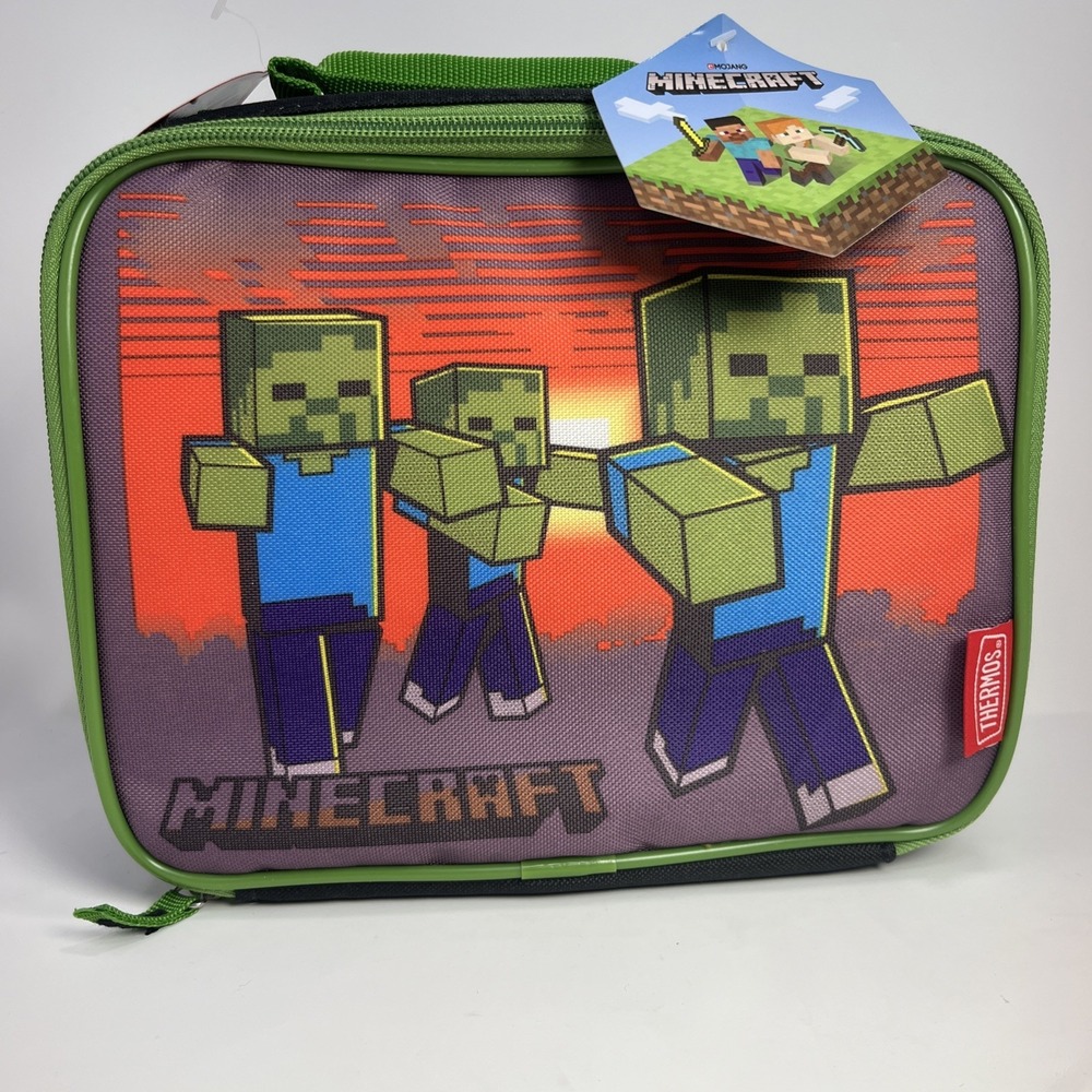 Minecraft Creeper LUNCH KIT BOX BAG Insulated Back to School lunchbox NEW NWT